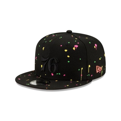 Philadelphia 76ers Gorra | New Era NBA Neon Splatter 9fifty Snapback Cap Mexico - Negros